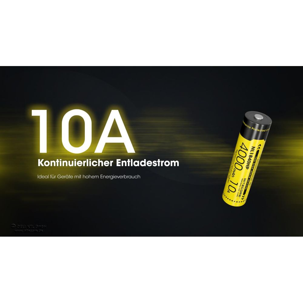 Corrente di scarica continua 10A, ideale per dispositivi ad alto assorbimento.