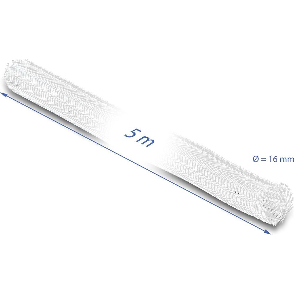 Un tuyau blanc de 5m de long, 16mm de diamètre, texturé.