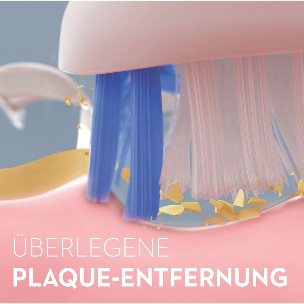 Szczoteczka do zębów usuwa żółte cząsteczki płytki.