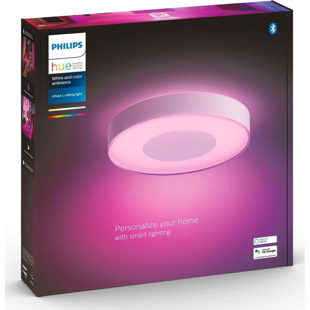Lampa sufitowa Philips Hue z białym i kolorowym nastrojem.