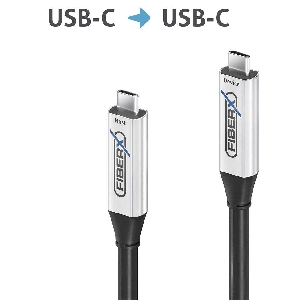 Due cavi USB-C, uno etichettato Host e l'altro Device.
