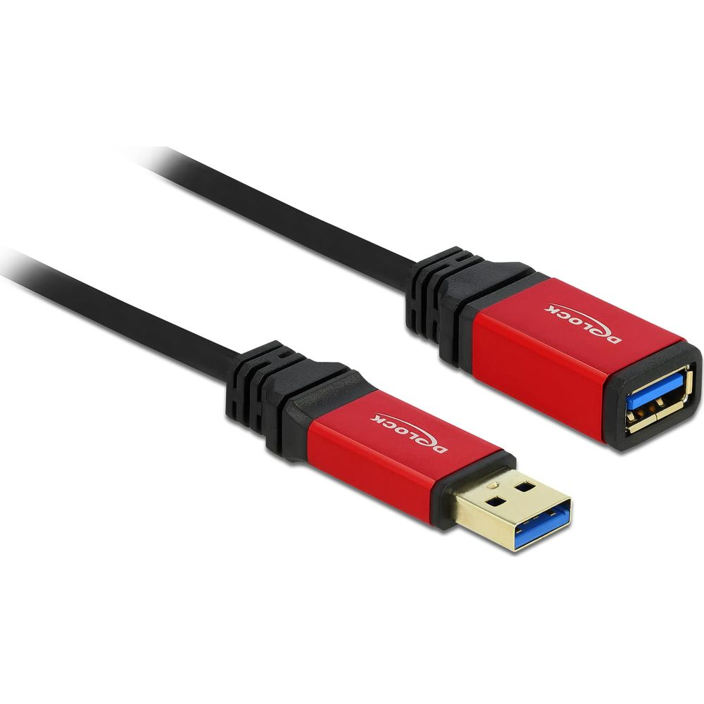 Due cavi adattatori USB rossi con estremità del connettore nere su sfondo bianco.