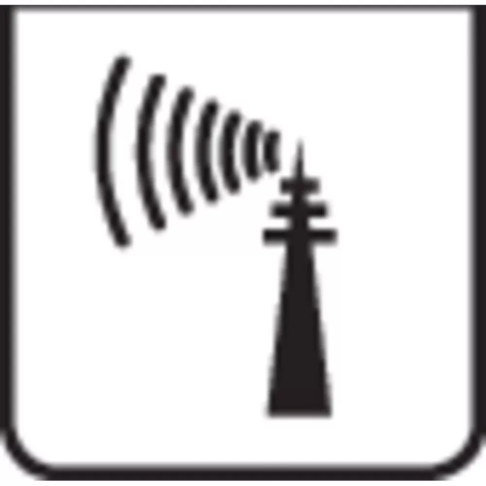 Symbool van een zendmast met radiogolven.
