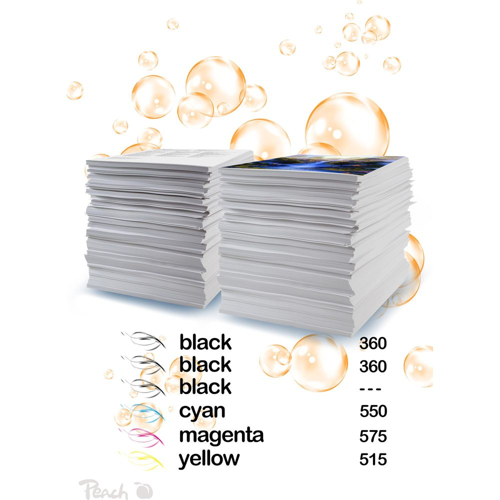 Dwa stosy papieru z bąbelkami i nazwami kolorów.