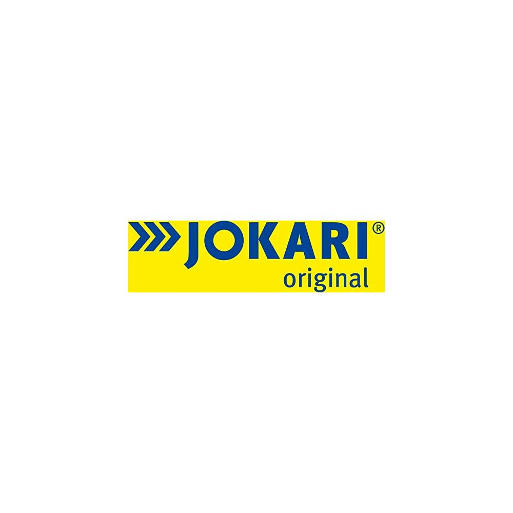Gelbes Rechteck mit blauem Text 'JOKARI original' und einem eingetragenen Warenzeichen.