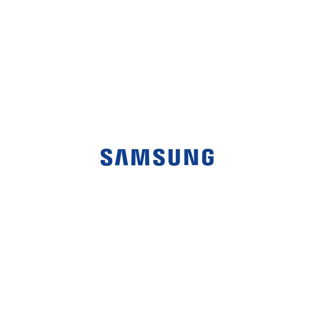 Il logo Samsung in testo blu su sfondo bianco.