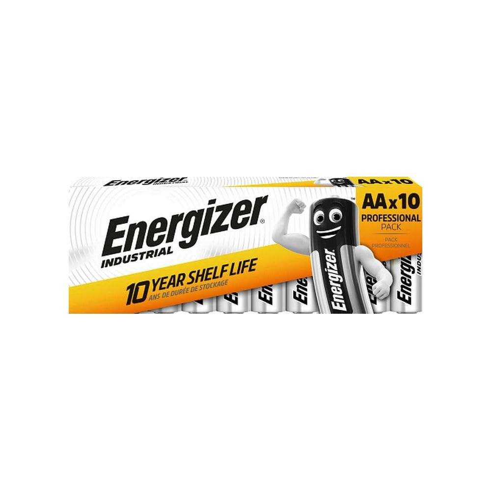 Opakowanie 10 baterii Energizer AA, 10 lat gwarancji.