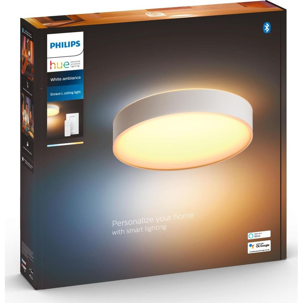 Pudełko lampy sufitowej Philips Hue Enrave L z funkcjami inteligentnego oświetlenia.