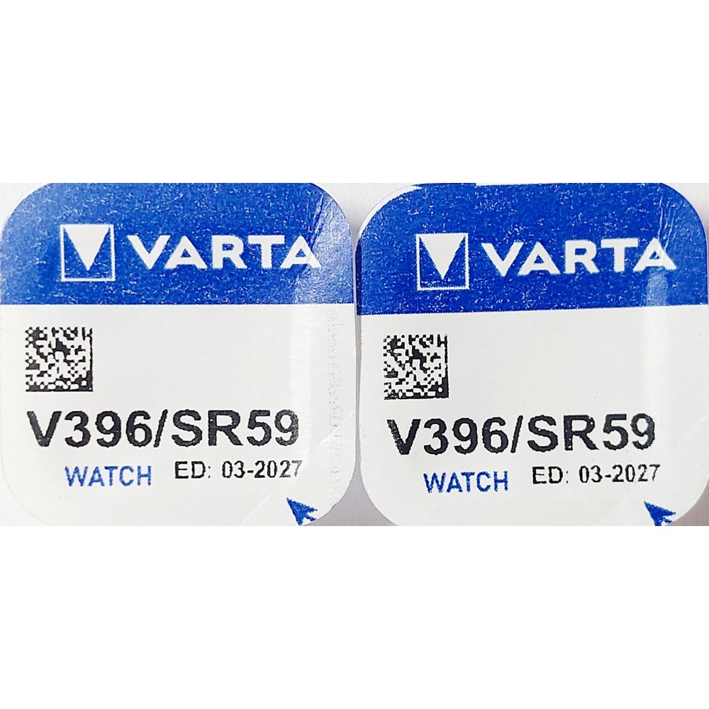 Due batterie per orologi Varta V396/SR59 con scadenza 03-2027.