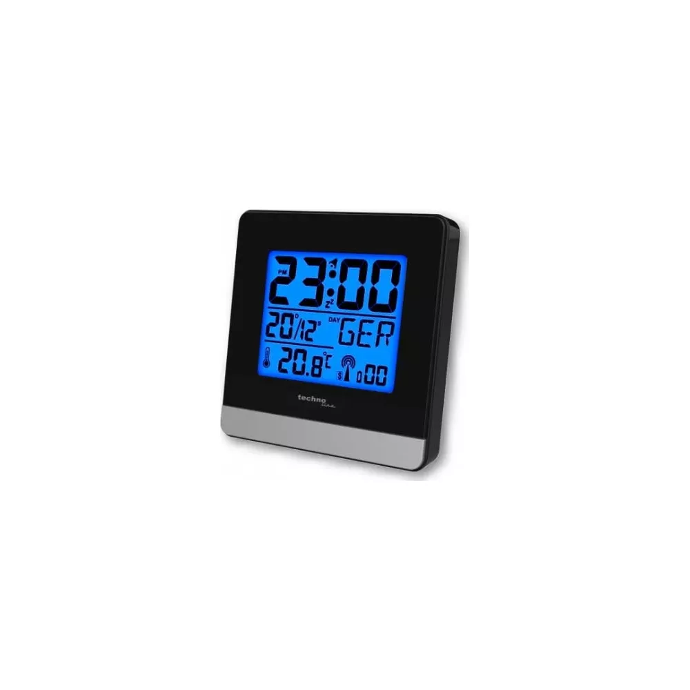 Digitaluhr zeigt 23:00, 20/12 Grad und 20.8 Grad an.