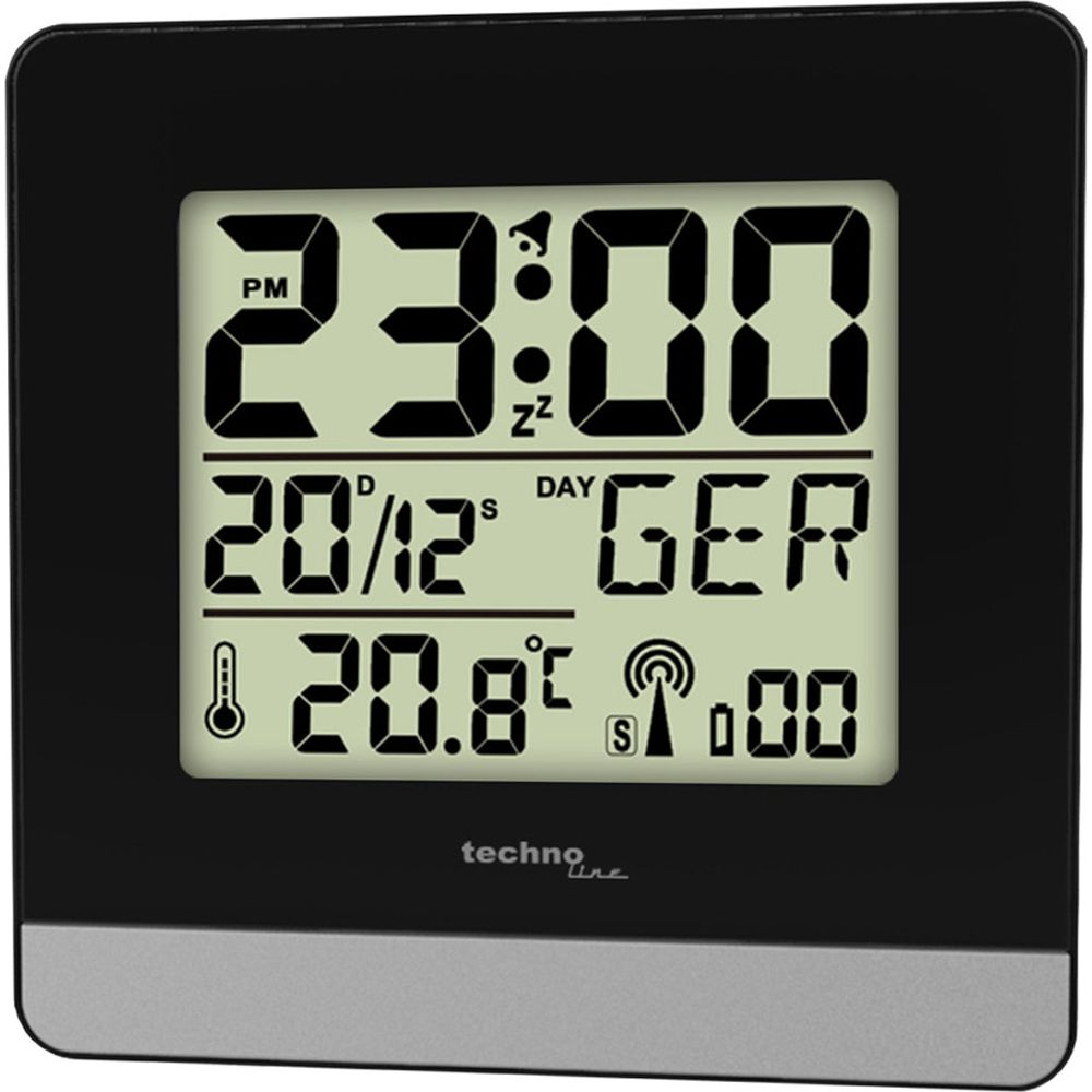 Digitaluhr zeigt 23:00 Uhr, Datum 20/12, Temperatur 20.8°C.