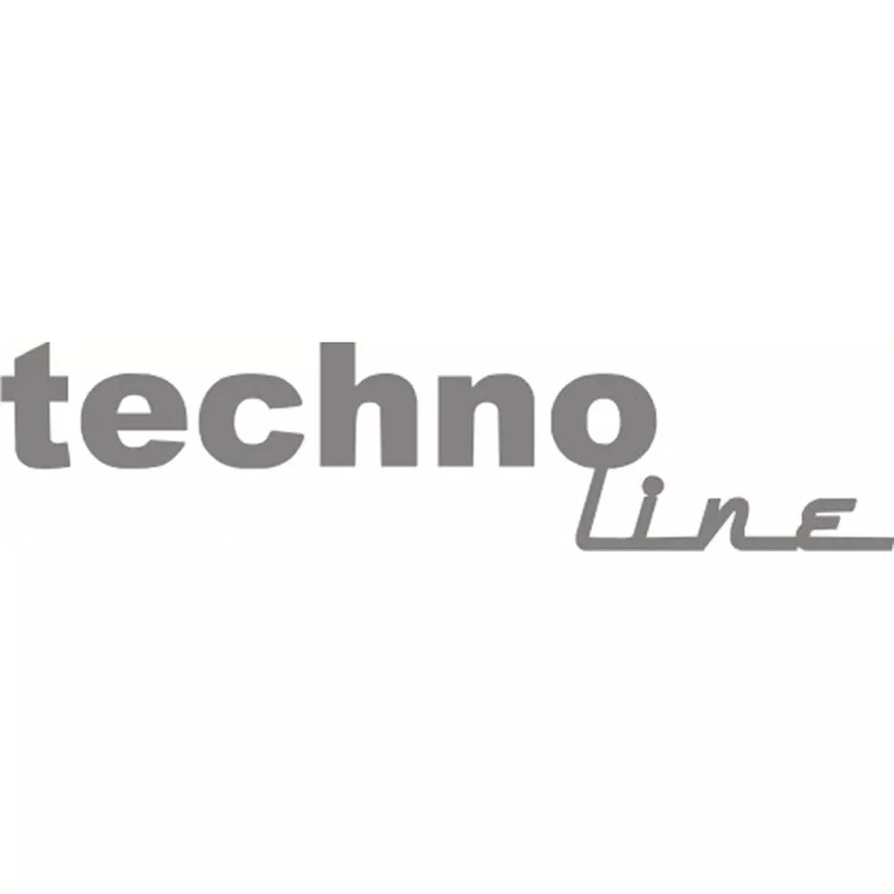 Grauer Text 'techno line' auf weißem Hintergrund.