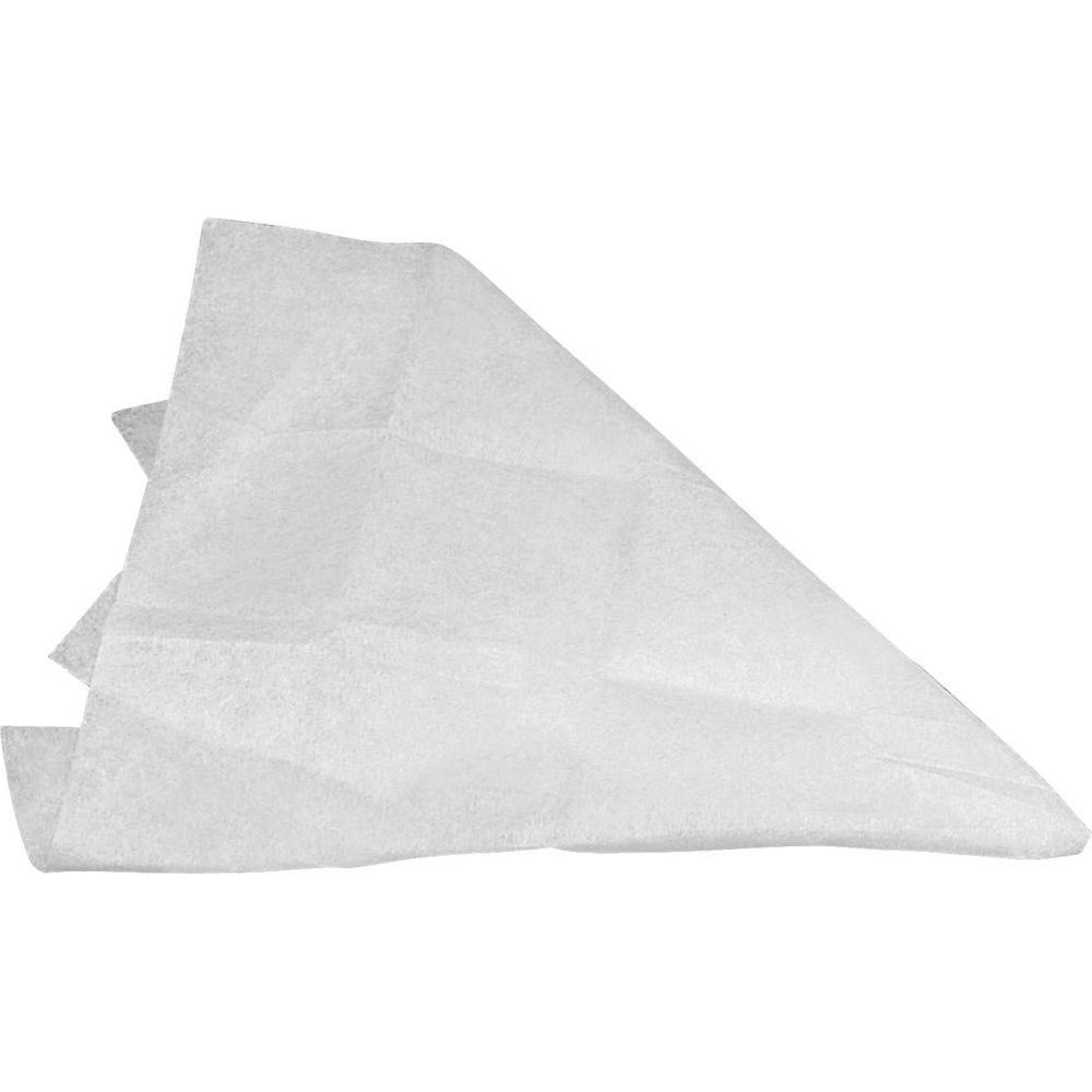 Ein zerknittertes weißes Papiertuch, das auf einer Seite gefaltet ist.