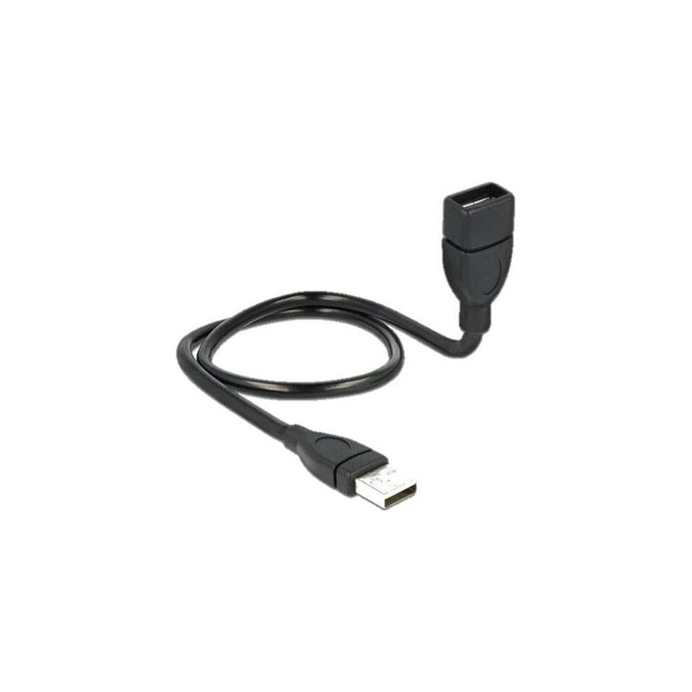 Câble d'extension USB noir avec un connecteur mâle et un femelle.