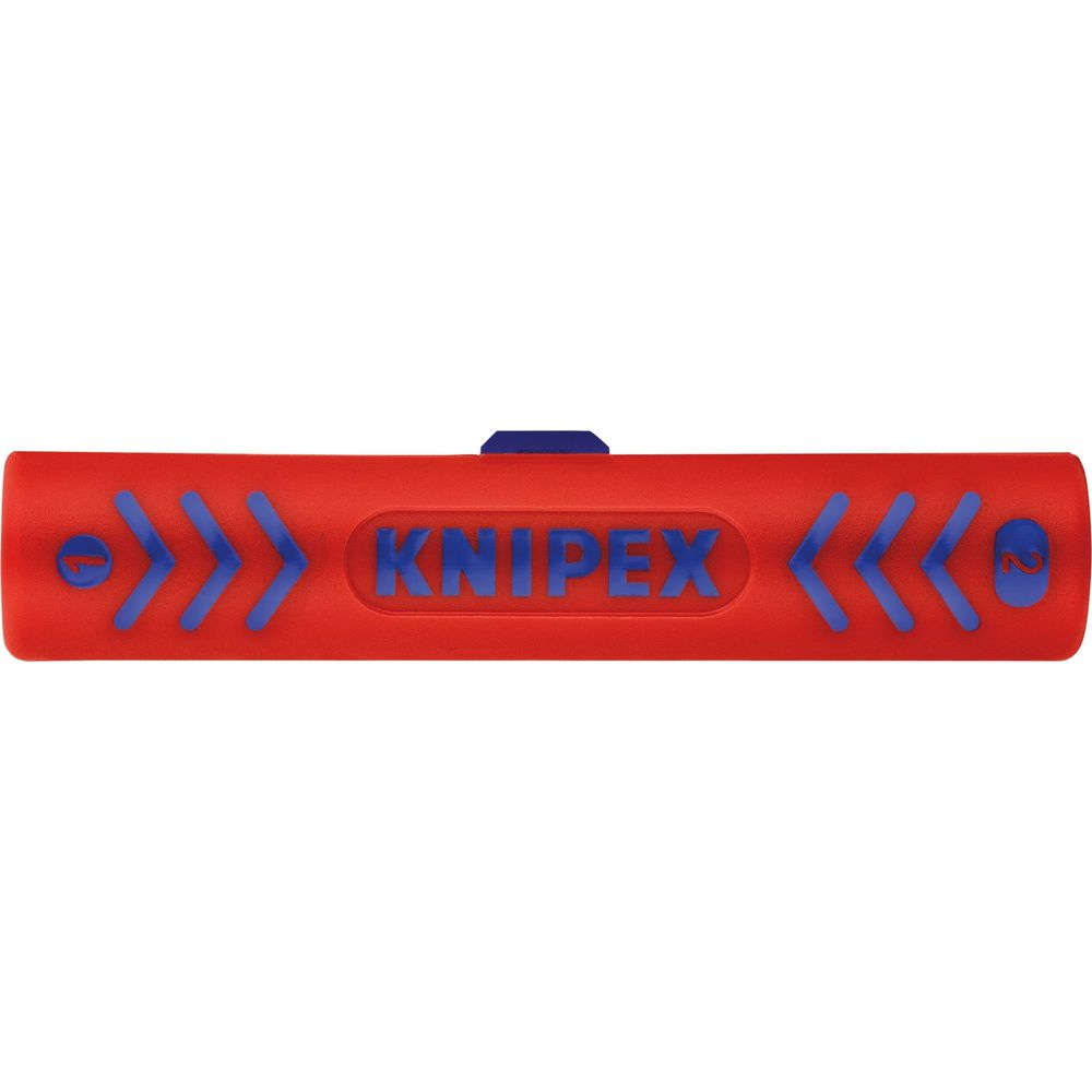 Attrezzo Knipex rosso con accenti blu e numeri 1 e 2.
