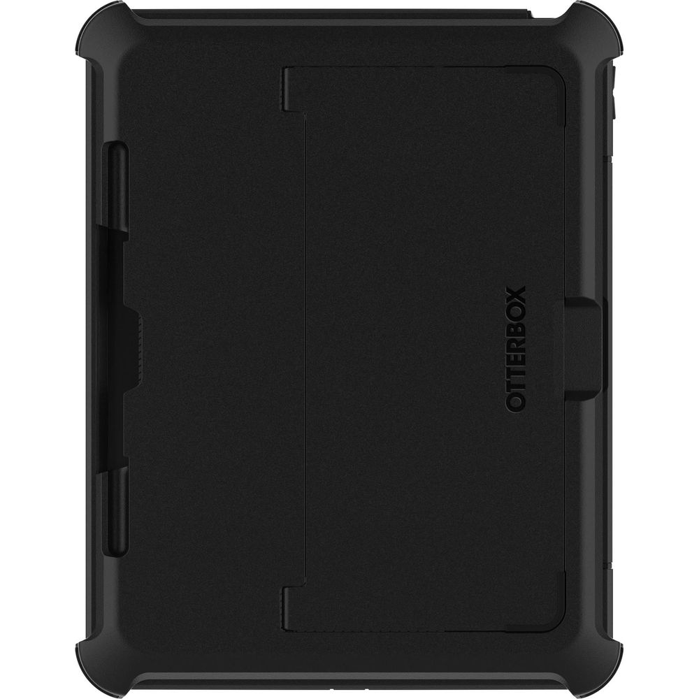Schwarze Otterbox-Hülle für ein Tablet mit vertikalen Rillen und Logo.