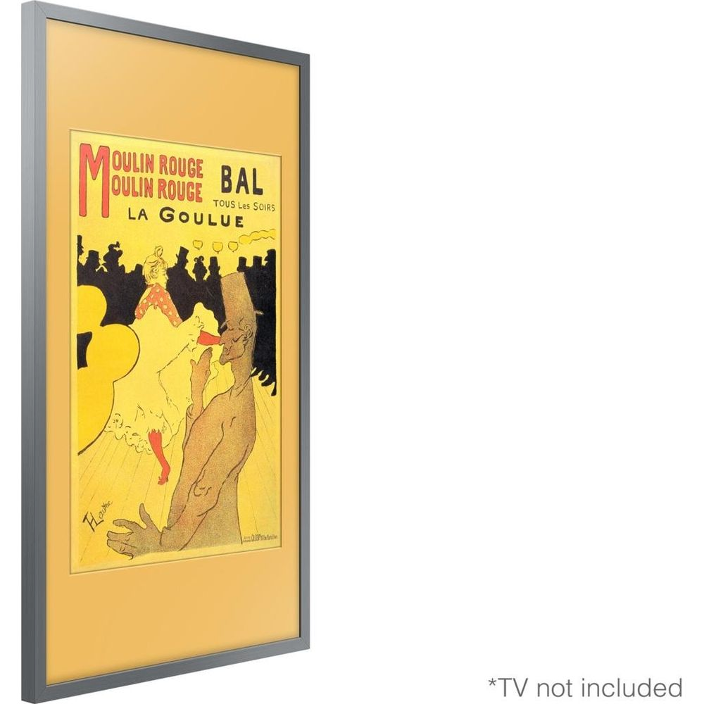 Moulin Rouge Plakat mit tanzenden Figuren und Text.