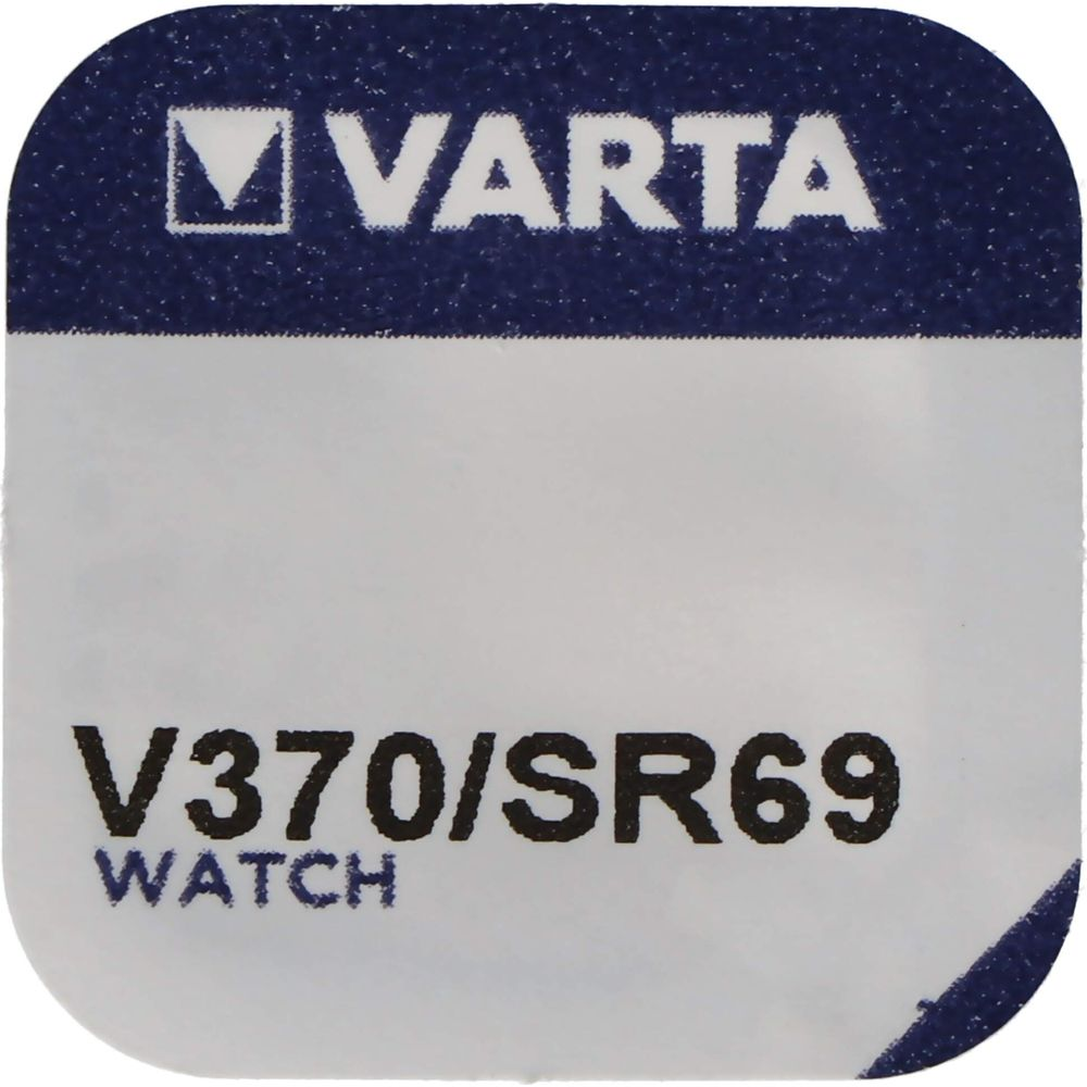 Varta Logo und V370/SR69 Beschriftung auf weißem Hintergrund.