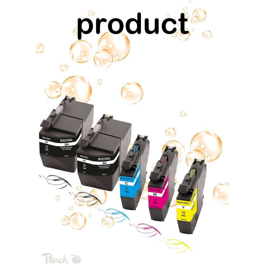 Cztery wkłady atramentowe: dwa czarne, jeden cyjanowy, jeden magenta, jeden żółty.