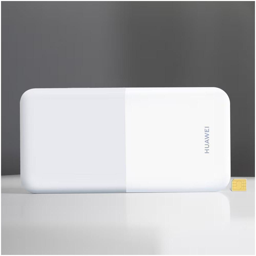 Białe urządzenie Huawei z ikoną karty SIM obok.