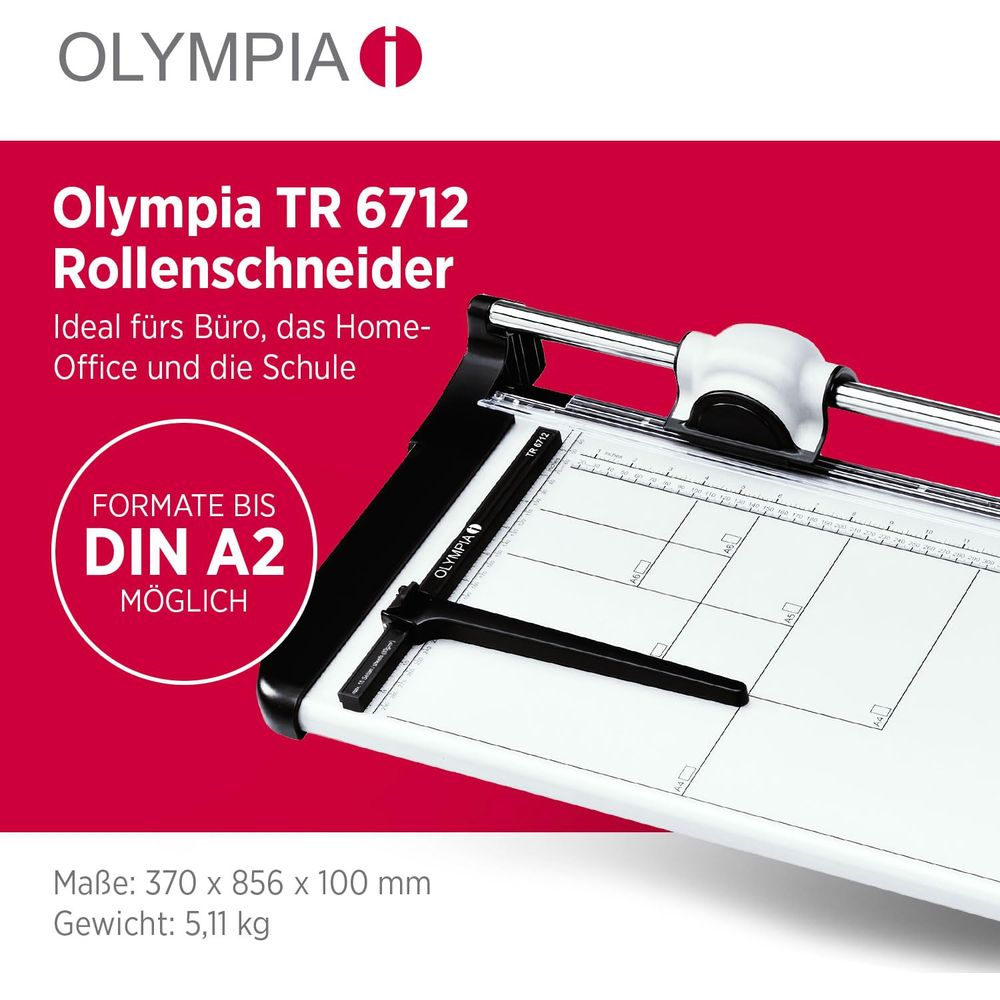 Gilotyna Olympia TR 6712 do formatów do DIN A2.