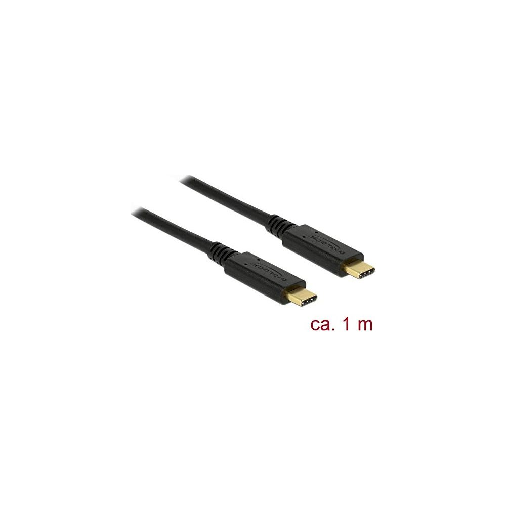 Two black USB-C cables, approx. 1m long, with gold connectors.