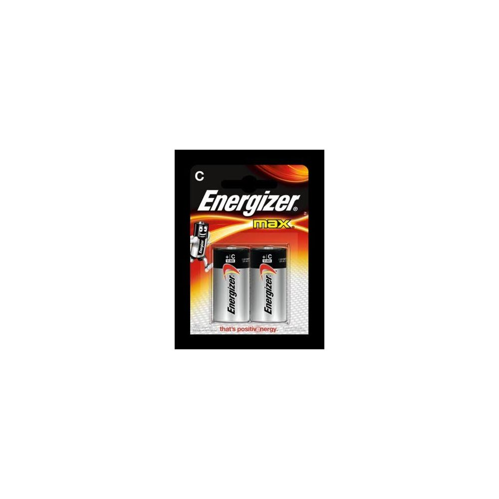 Zwei C-Batterien von Energizer Max in einer Blisterpackung.