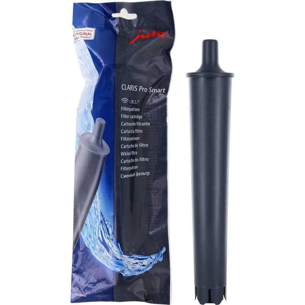 Confezione con cartuccia filtro Jura CLARIS Pro Smart e singola cartuccia.