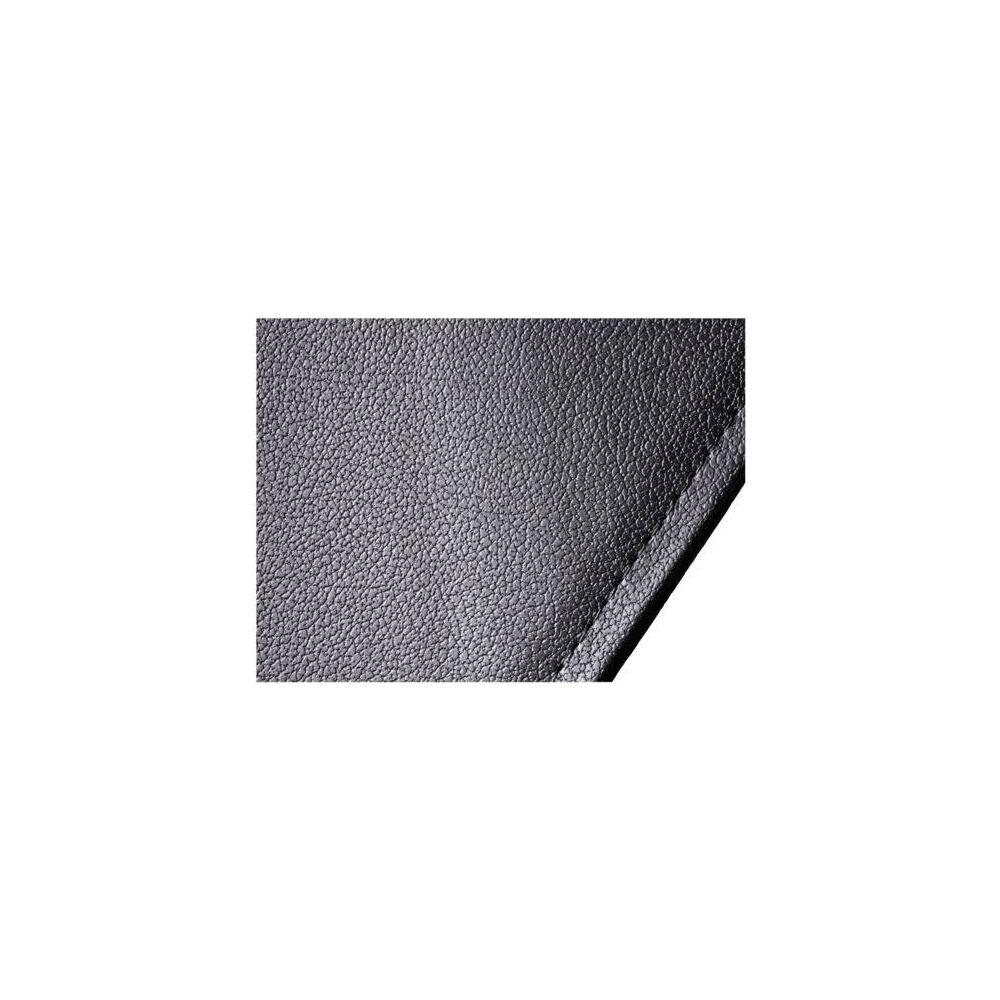 Primer plano de cuero negro con textura fina y una costura.