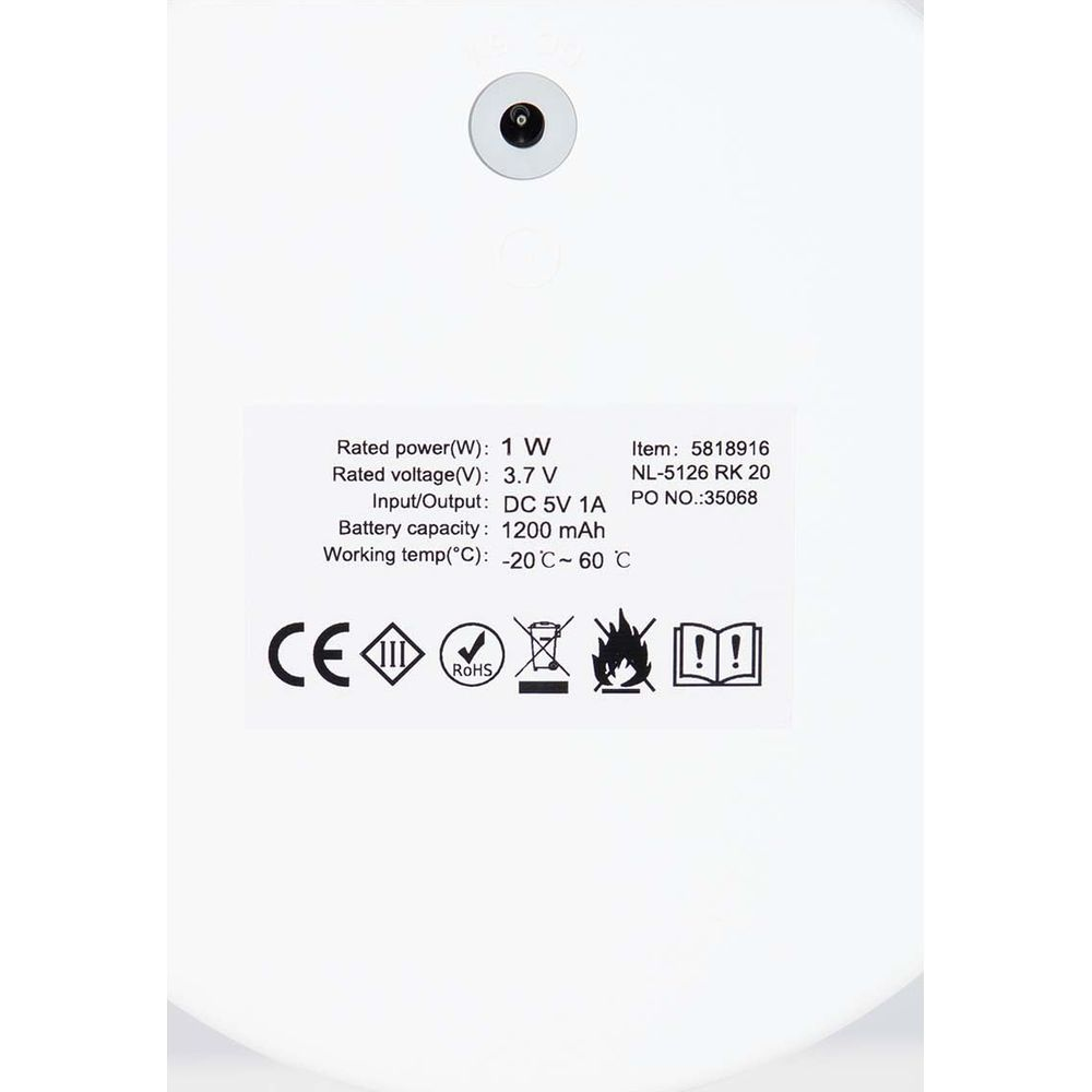 Technische Daten: 1W, 3.7V, 5V/1A, 1200mAh, -20 bis 60°C. CE, RoHS.
