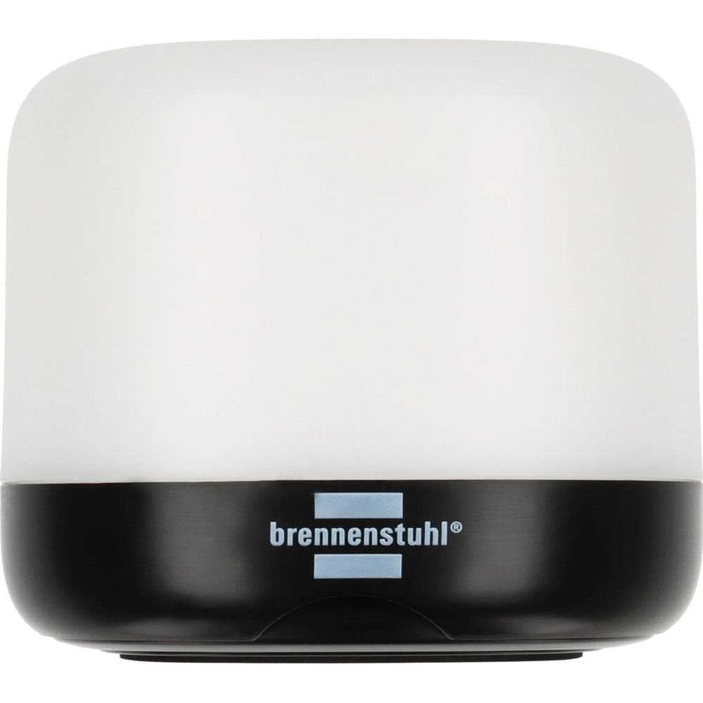 Biały, przenośny głośnik Brennenstuhl z czarną podstawą.