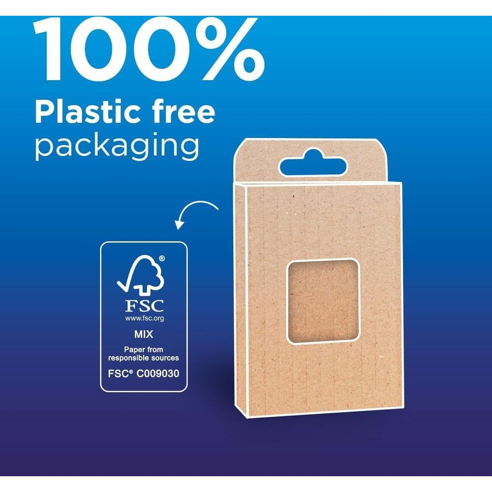 Opakowanie w 100% wolne od plastiku z logo FSC i kartonowym pudełkiem.