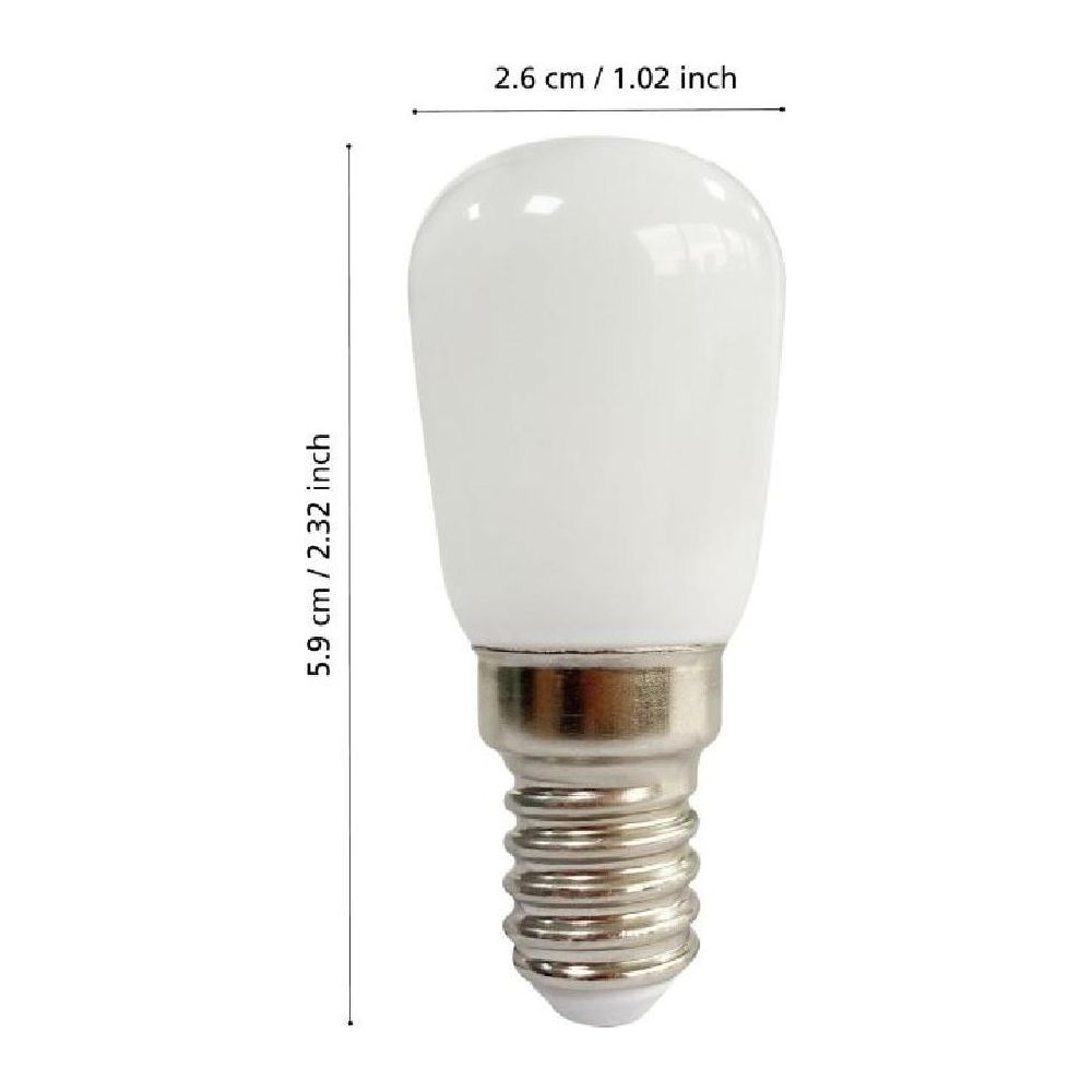 Ampoule LED blanche compacte avec culot à vis argenté, 5,9 cm de haut.