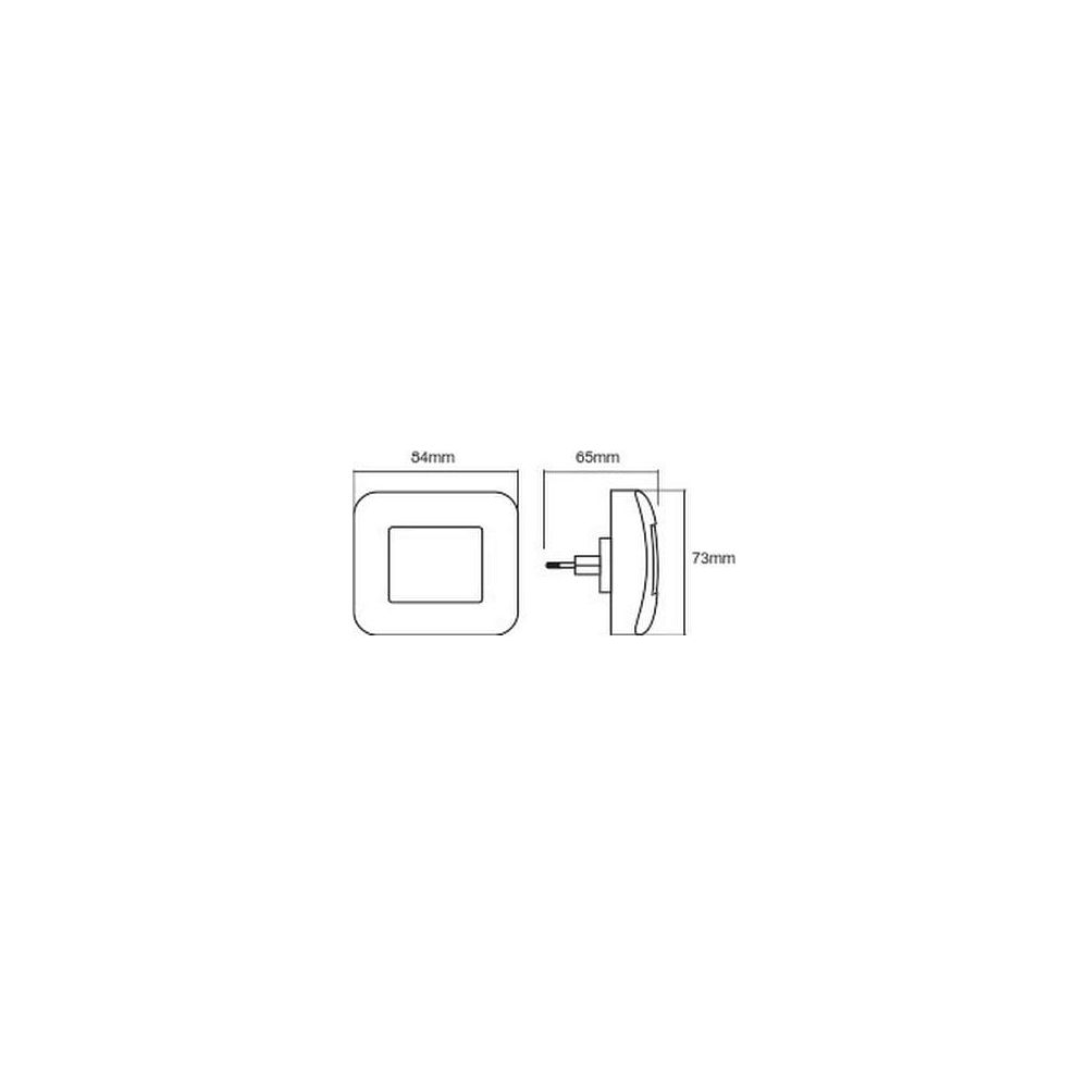 Disegno tecnico di un apparecchio di illuminazione rettangolare con dimensioni: 84mm, 65mm e 73mm.