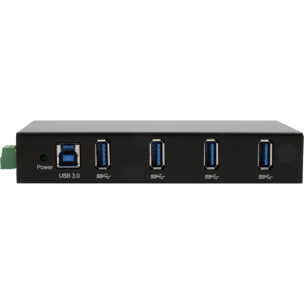 Hub USB nero con cinque porte: un USB 3.0 e quattro porte SS.