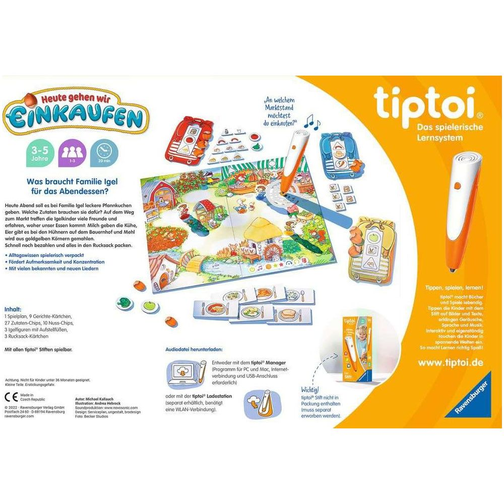 Tiptoi Spiel: Familie Igel kauft ein. Brettspiel mit Stift-Interaktion.