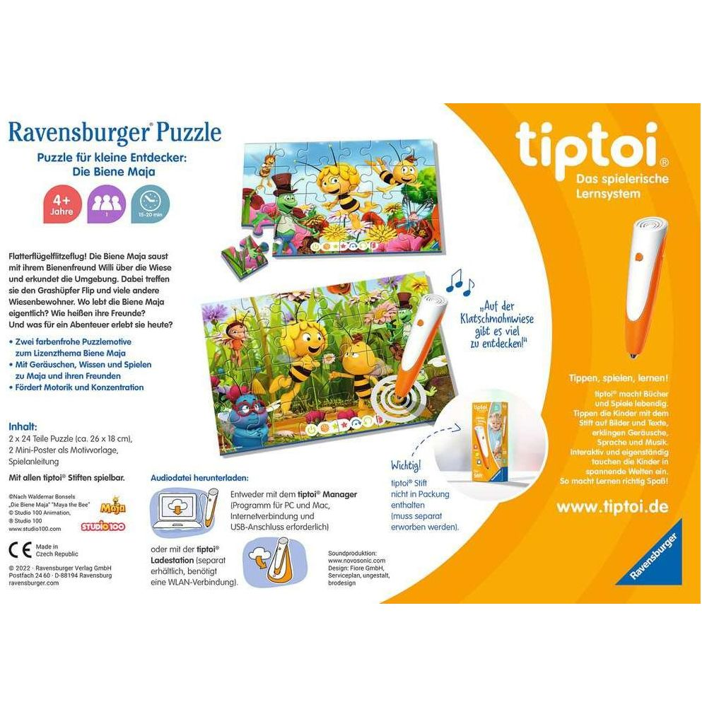 Puzzle Ravensburger "L'Ape Maga" per esploratori, 2x24 pezzi, giocabile con penna tiptoi.