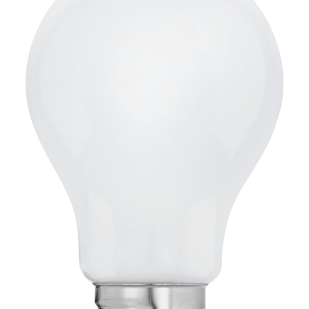 Une ampoule blanche avec culot argenté sur fond blanc.