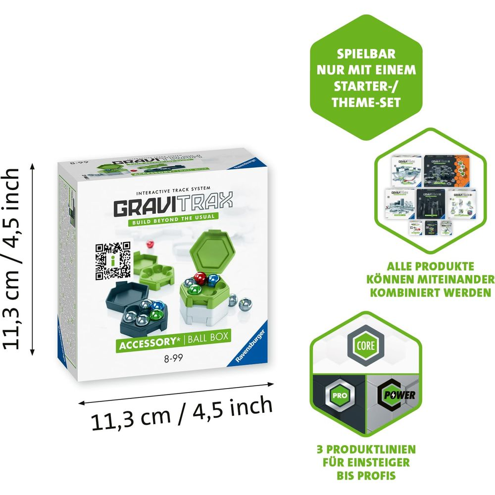 Scatola Palline Gravitrax con biglie ed elementi pista sulla confezione.