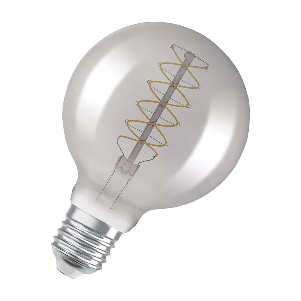Une grande ampoule transparente avec un filament en spirale.