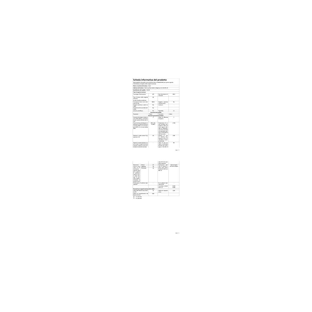 Fiche d'information produit avec tableaux de données techniques et dimensions.