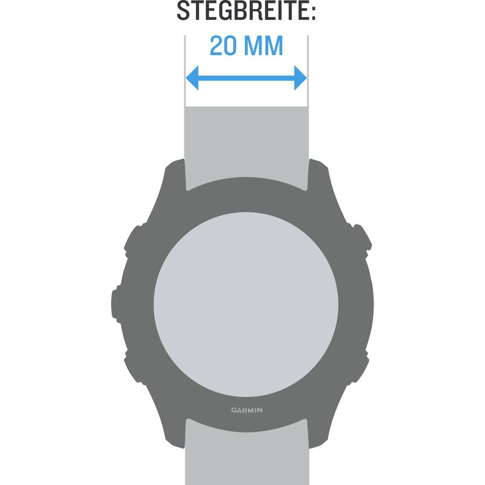 Pasek do zegarka Garmin o szerokości 20 mm.