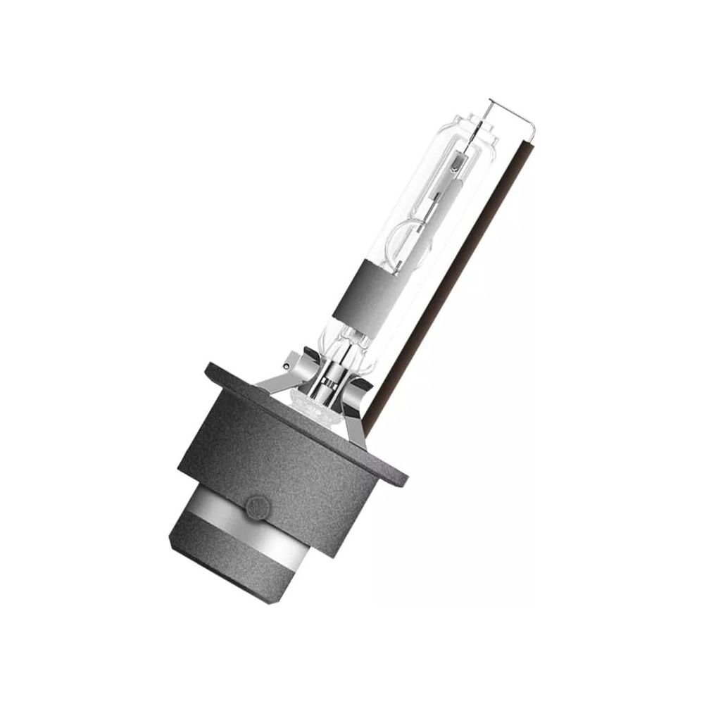 Una lampadina per auto HID luminosa con cilindro e base in vetro.