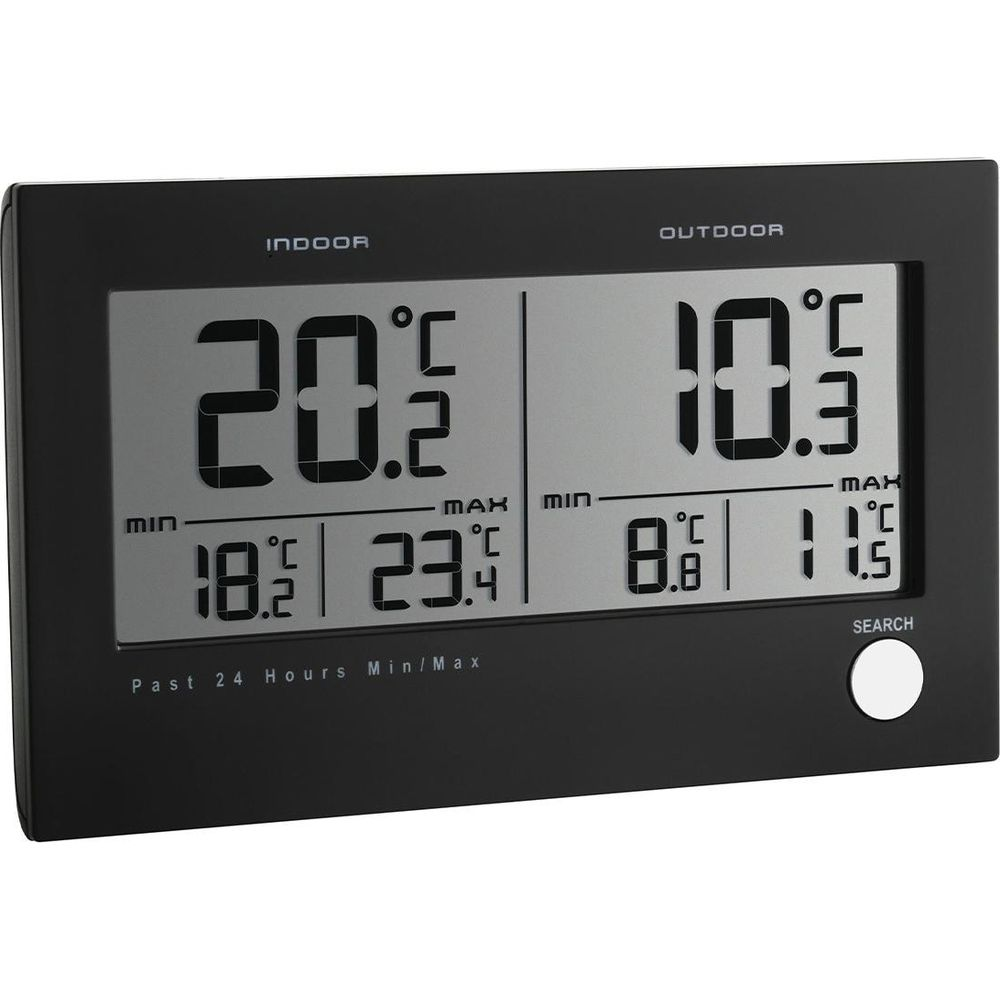 Termometro digitale mostra interno 20.2C ed esterno 10.3C.
