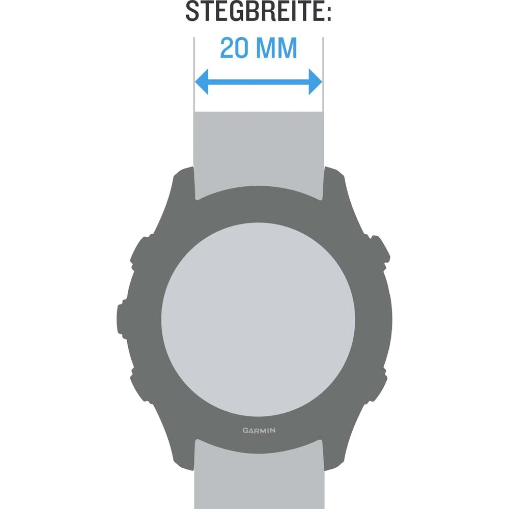 Zegarek Garmin o szerokości 20 mm, ilustracja.