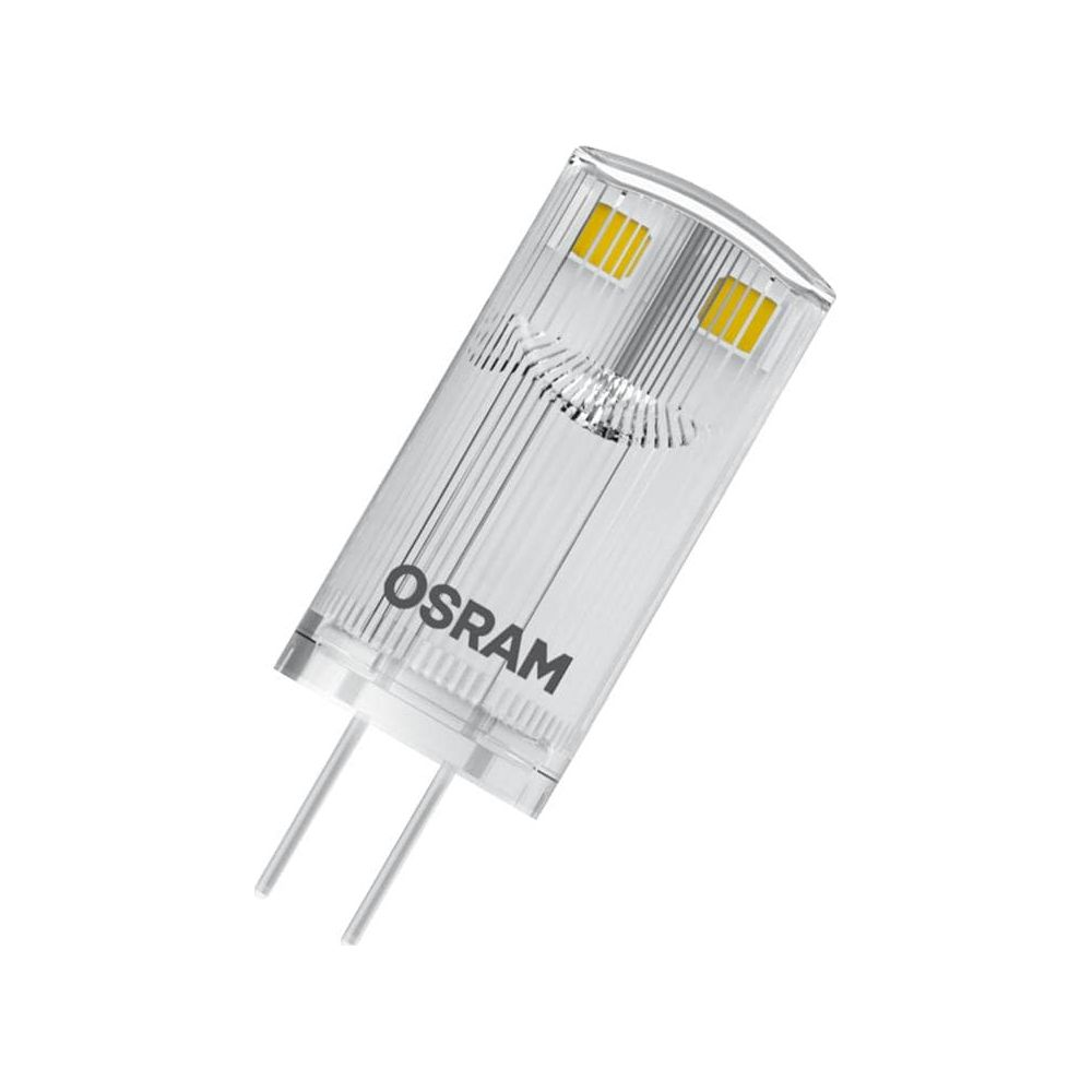 Ampoule LED OSRAM transparente à deux broches et LED jaunes.