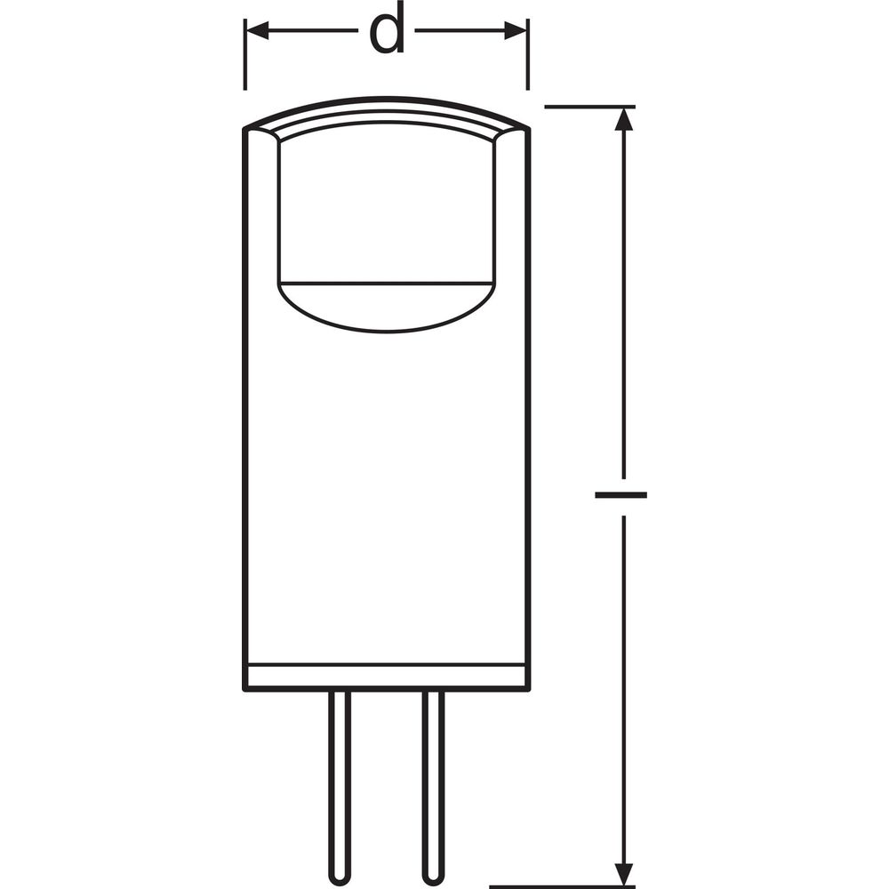 Dessin technique d'une lampe avec dimensions d et hauteur.