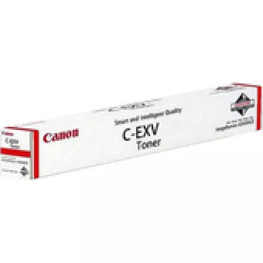 Toner Canon C-EXV w białym pudełku z czerwonym paskiem.