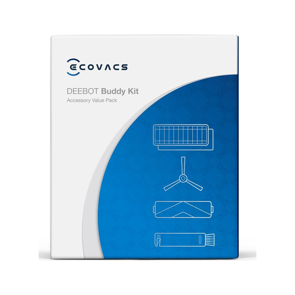 ECOVACS DEEBOT Zubehör-Set mit Bürsten, Filter und Staubbehälter.