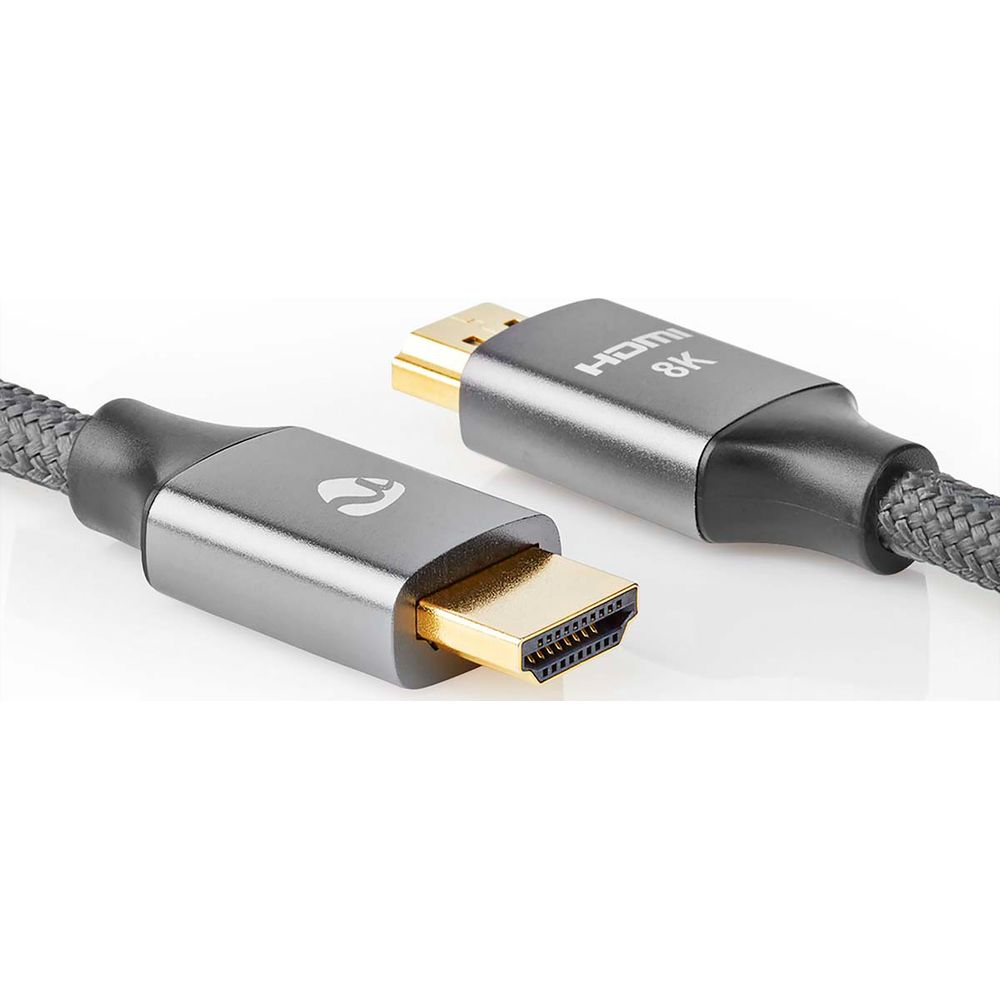 Ein HDMI-Kabel mit 8K-Unterstützung und goldenen Anschlüssen.